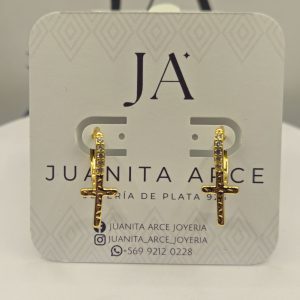 Aro Cruz Enchapado 24K