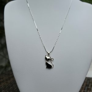 Cadena y colgante de Gato 50 cm