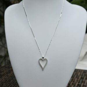 Cadena y Corazón con Brillo 50 cm