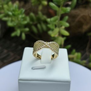 Anillo Enchapado en Oro 24k con Brillantes