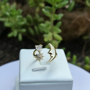 Anillo Media Luna Enchapado en Oro 24k