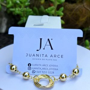 Pulsera Enchapada 24k Nudo y Circulos