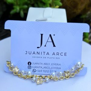 Pulsera Dorado Perlas Enchapado 24K