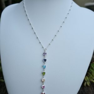 Cadena Esferas y Corazones de Color 40 cm